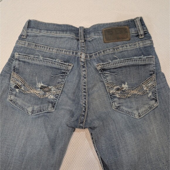 BKE Aiden Bootcut Jeans Mens Sz 29x34 Distressed Med Wash Cotton Blend RN #75720 - Picture 3 of 12